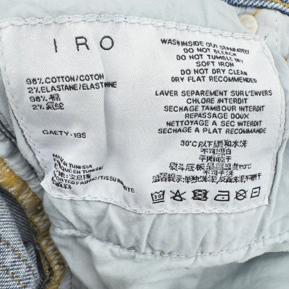 IRO Paris Gaety-19S Slim High Rise Button Fly Light Wash Denim Jeans Size 27 NWT
